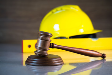 Construction Hat and Gavel